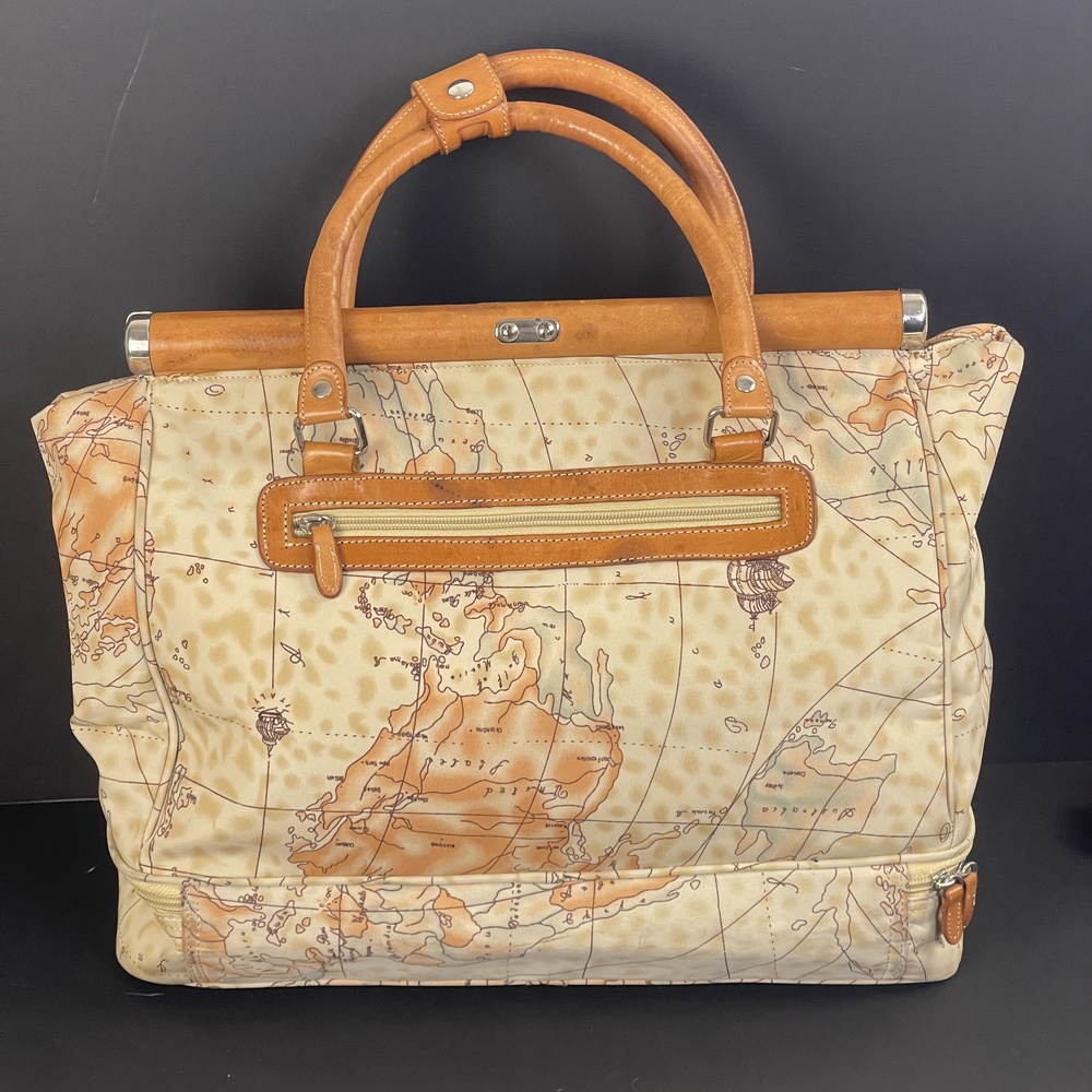 Freds Intl Wanderlust Map Bag With Leather Top Handles